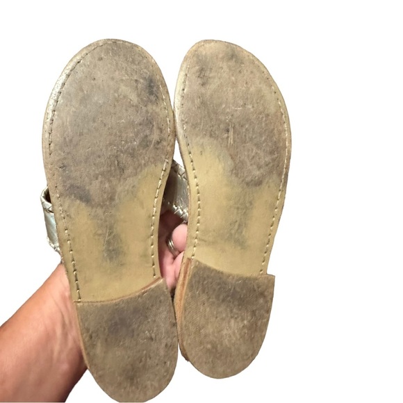 Jack Rogers Original Jacks Flat Gold / Platinum Size 6 - Picture 7 of 8